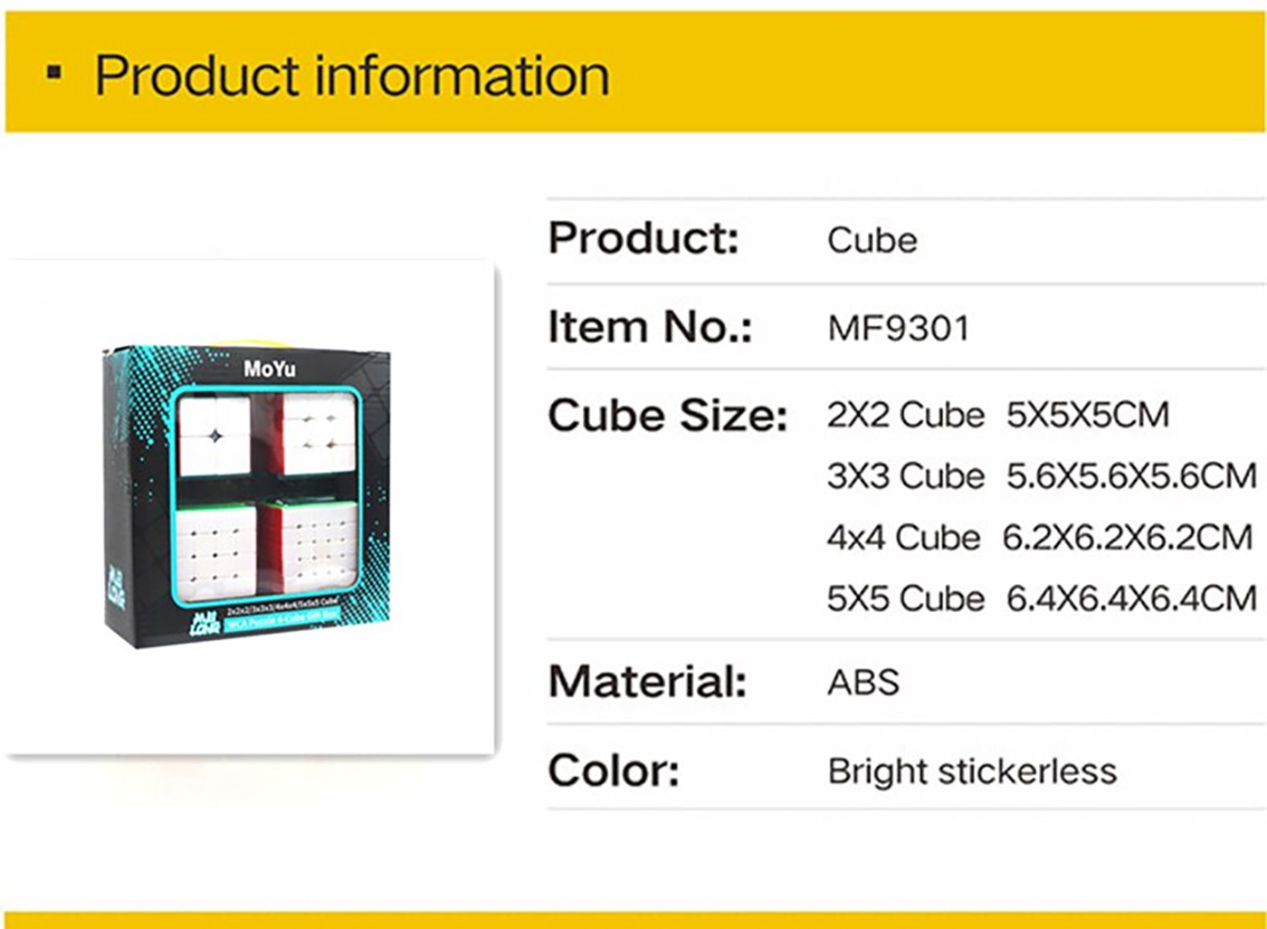Zestaw kostek MoYu Meilong 2x2 3x3 4x4 5x5 color - obrazek 2